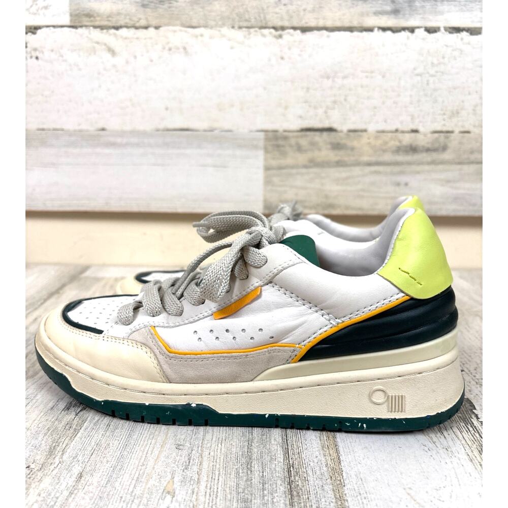 Oncept Paris 6 Green White Leather Suede Low Top Sneakers Designer Luxe